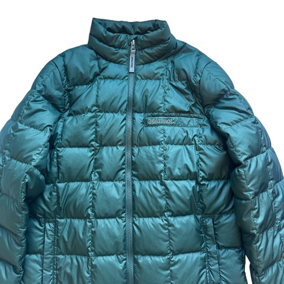 Marmot Quilted Duck Down Insulated Puffer Coat Forest Green Women’s XS/Youth XL - Picture 3 of 7